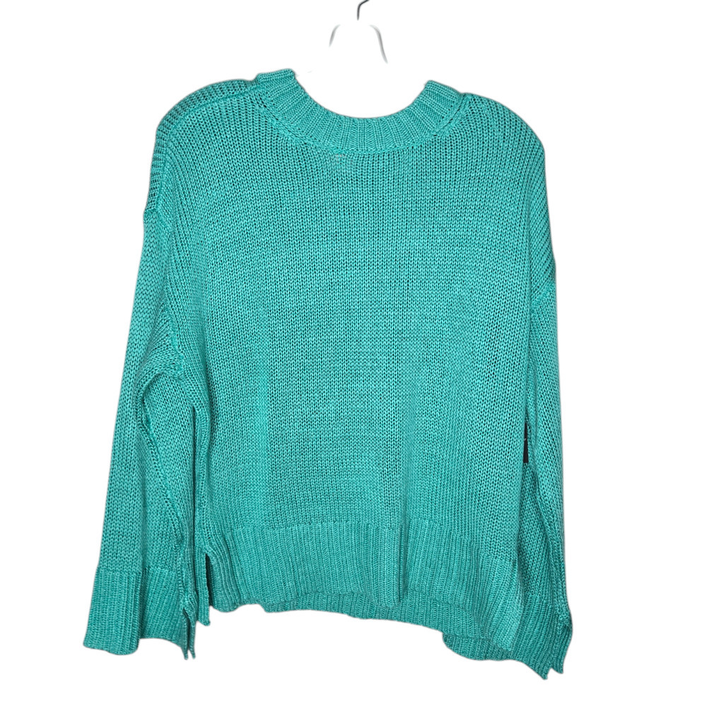 RD Style Womens Sweater Knit Crewneck Long Sleeve Pullover sz Med teal NWT